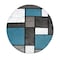 World Rug Gallery Contemporary Modern Boxes Design Soft Area Rug 6'6'' Round Blue Gray 106BLUE6RND - alternate 2